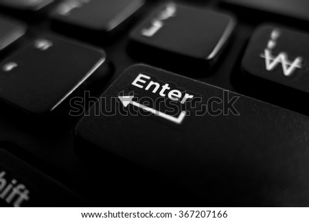 keyboard close up focus in enter key