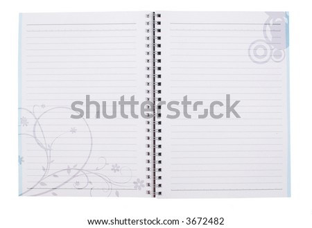 notepad with ornament design on white background for your messages