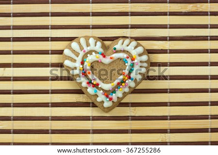 Heart shaped cookies baked Valentine's Day