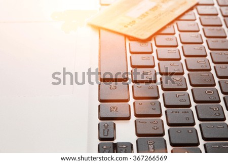 Credit card on the laptop
