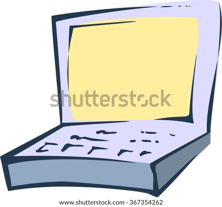 Laptop, vector isolated