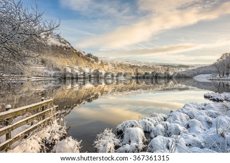 Winter morning at Rydal, in the English Lake District Royalty-Free Stock Photo #367361315