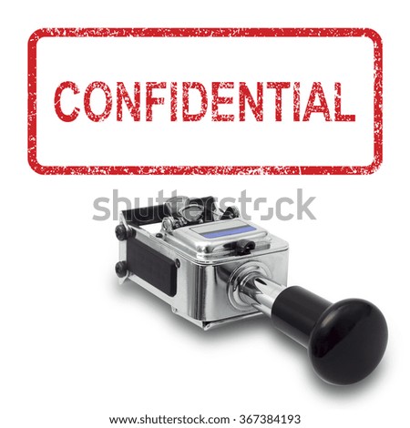 Rubber Stamp CONFIDENTIAL concept on a white background