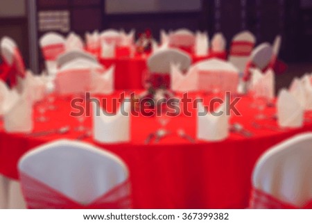 blur red dinner table
