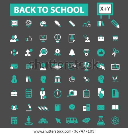 back to school, teacher, mathematics, literature, pupil, lessons  icons, signs vector concept set for infographics, mobile, website, application
