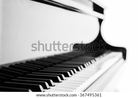 Piano keyboard background with selective focus - vintage filter