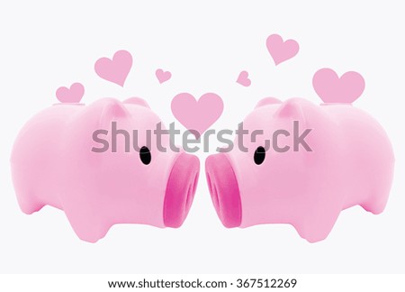 piggy heart on valentine day
