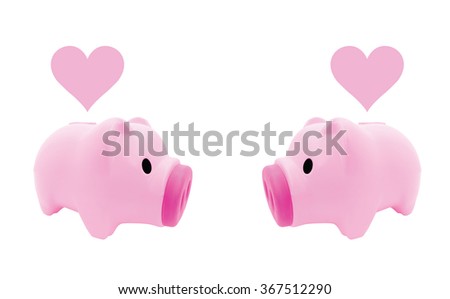 piggy heart on valentine day