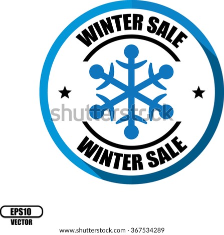 Winter sale, Button, label and sign - Vector illustration