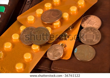composition with money and miscellaneous accessories