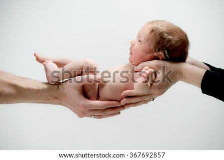 Dad with new born baby Royalty-Free Stock Photo #367692857
