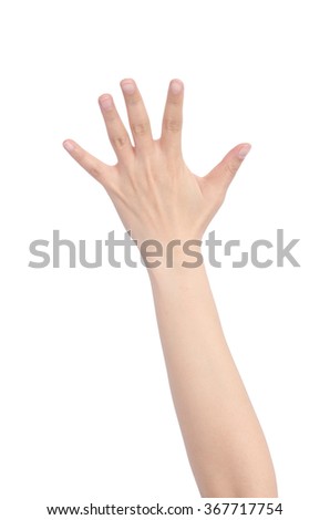 Counting hands on white background