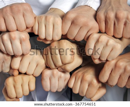Group of hand and fist