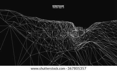 3D wireframe of contour swirl