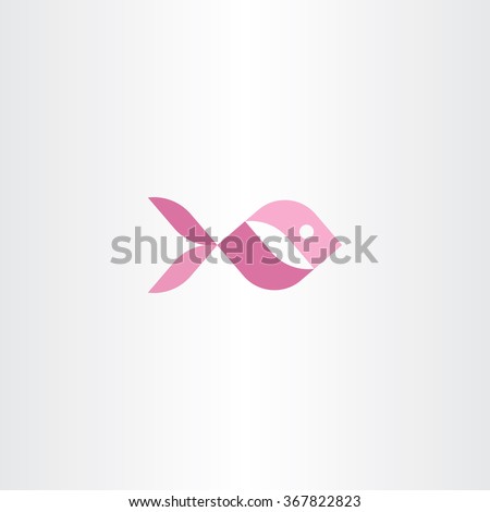 pink aquarium fish vector icon logo