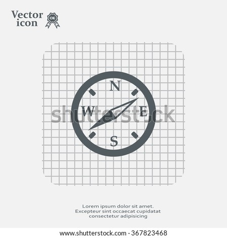 Compass flat icon. Vector illustration EPS.