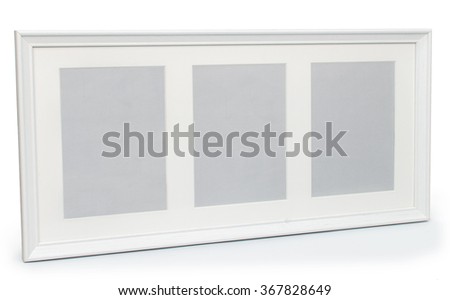  Blank rectangular photo frame standing at an angle . Ready for your photo or message.