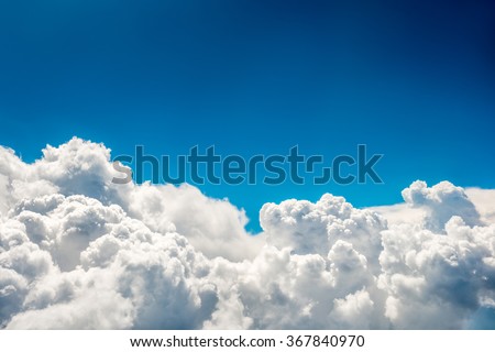 Blue clouds and sky. Natural cloudscape background Royalty-Free Stock Photo #367840970