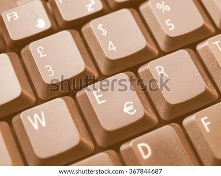  Detail of keys on a computer keyboard vintage