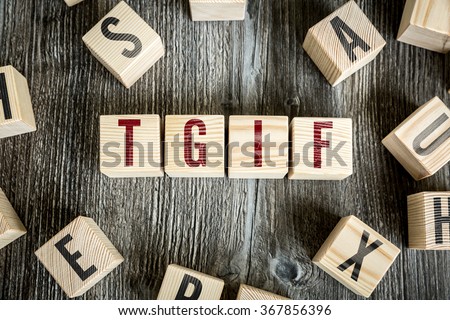 Wooden Blocks with the text: TGIF Royalty-Free Stock Photo #367856396
