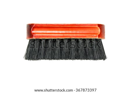 Wooden brush for cleaning of clothes isolated on the white background