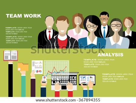 Flat design illustration concepts for business analysis and planning, consulting, team work, project management,financial report and strategy . Concepts web banner and printed materials.