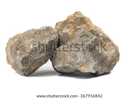 Basalt rock isolate on white Royalty-Free Stock Photo #367956842