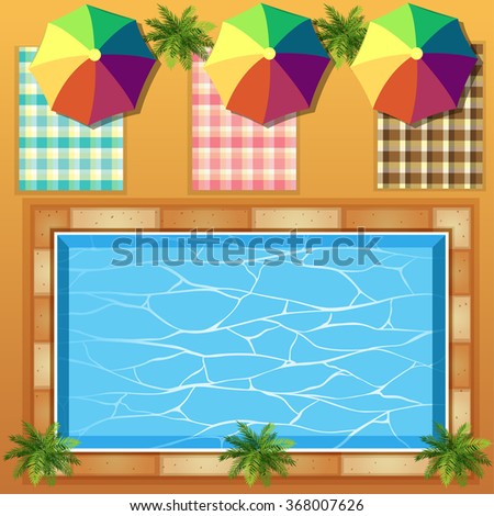 Top view of swimming pool  illustration