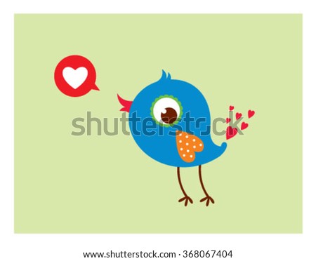 cute love bird vector illustration card