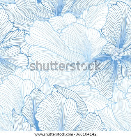 Floral seamless pattern. Flower background. Floral seamless texture with flowers. Flourish tiled wallpaper Royalty-Free Stock Photo #368104142