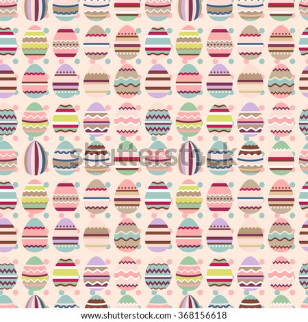 Seamless easter pattern with painted eggs. Endless texture for your design, greeting cards, announcements, posters.