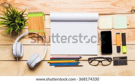 Mock up of office supplies