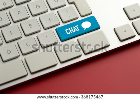 Computer key showing the word CHAT