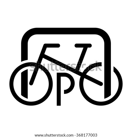 Bicycle parking icon bike parking vector flat symbol