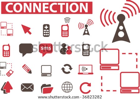20 connection icons. vector