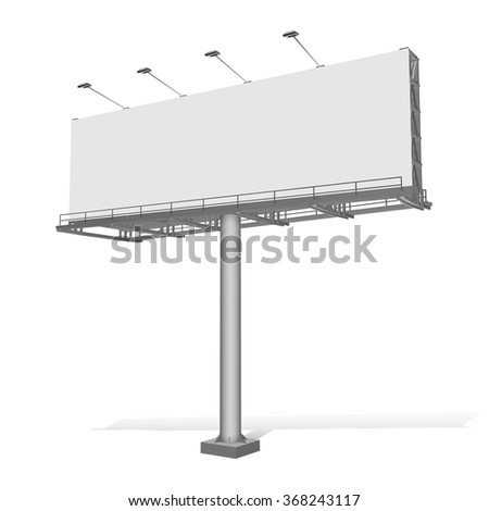 Advertising construction for outdoor advertising big billboard. Billboard for your design. Royalty-Free Stock Photo #368243117