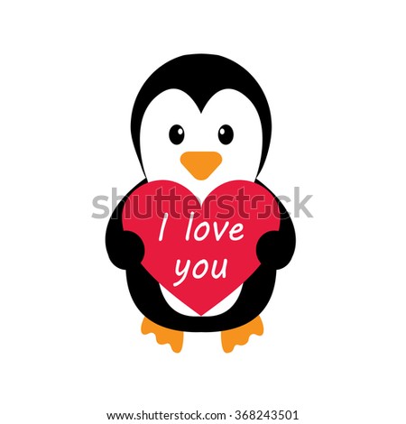 penguin with heart