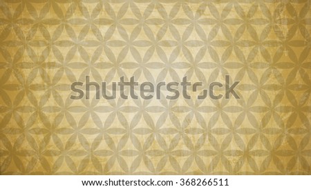 Sacred geometry in flower pattern shape on old paper texture 