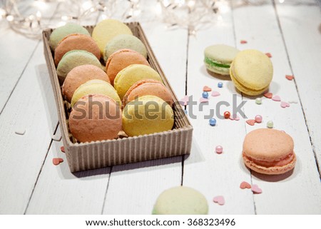 Colorful Macaroons Packed In Box
