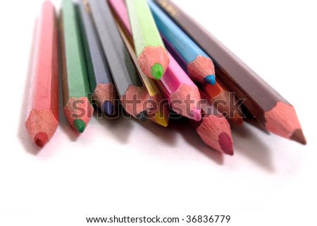 colorful pencils isolated on white background