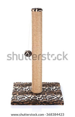 Cat scratching post  isolated on  white  background