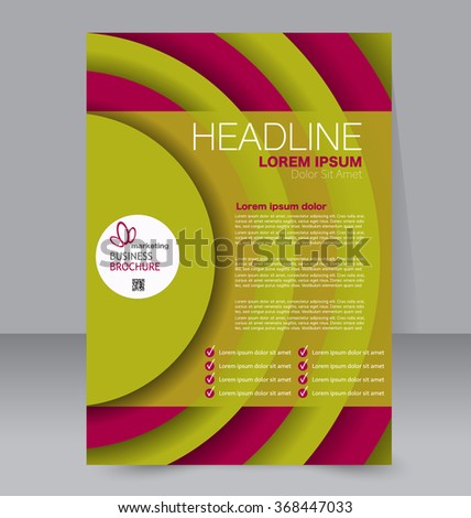Abstract flyer design background. Brochure template. Can be used for magazine cover, business mockup, education, presentation, report. a4 size with editable elements. Red and yellow color