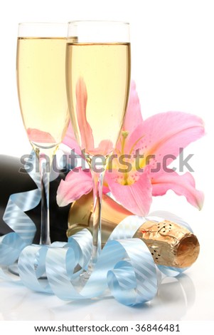 Champagne and flower