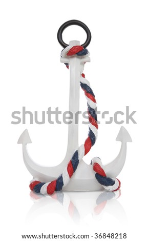 An old  anchor isolated over white background
