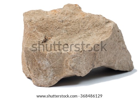 Fragment of sandstone isolated on white Royalty-Free Stock Photo #368486129