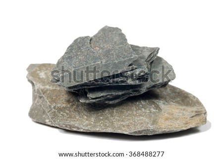sample of a Black Slate Rock isolate on white Royalty-Free Stock Photo #368488277