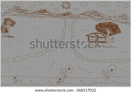 Art of children : Nature drawing background