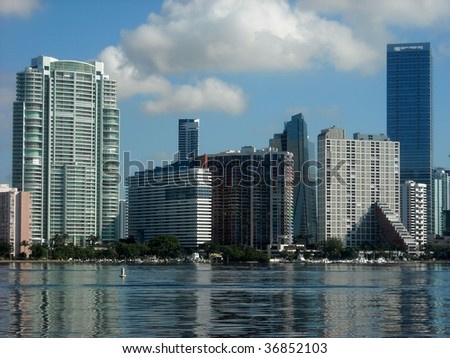 Miami Skyline looking North from Hobie Island