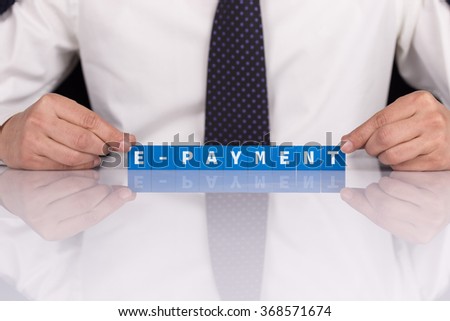 Words E-PAYMENT with blocks