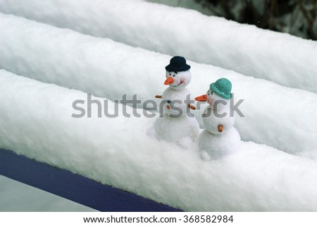 happy snowmen, winter background